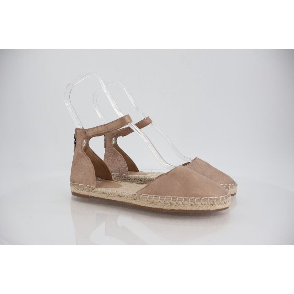 Eileen Fisher Womens Lala Espadrille Flats Ankle Strap Beige Shimmer Leather 7.5